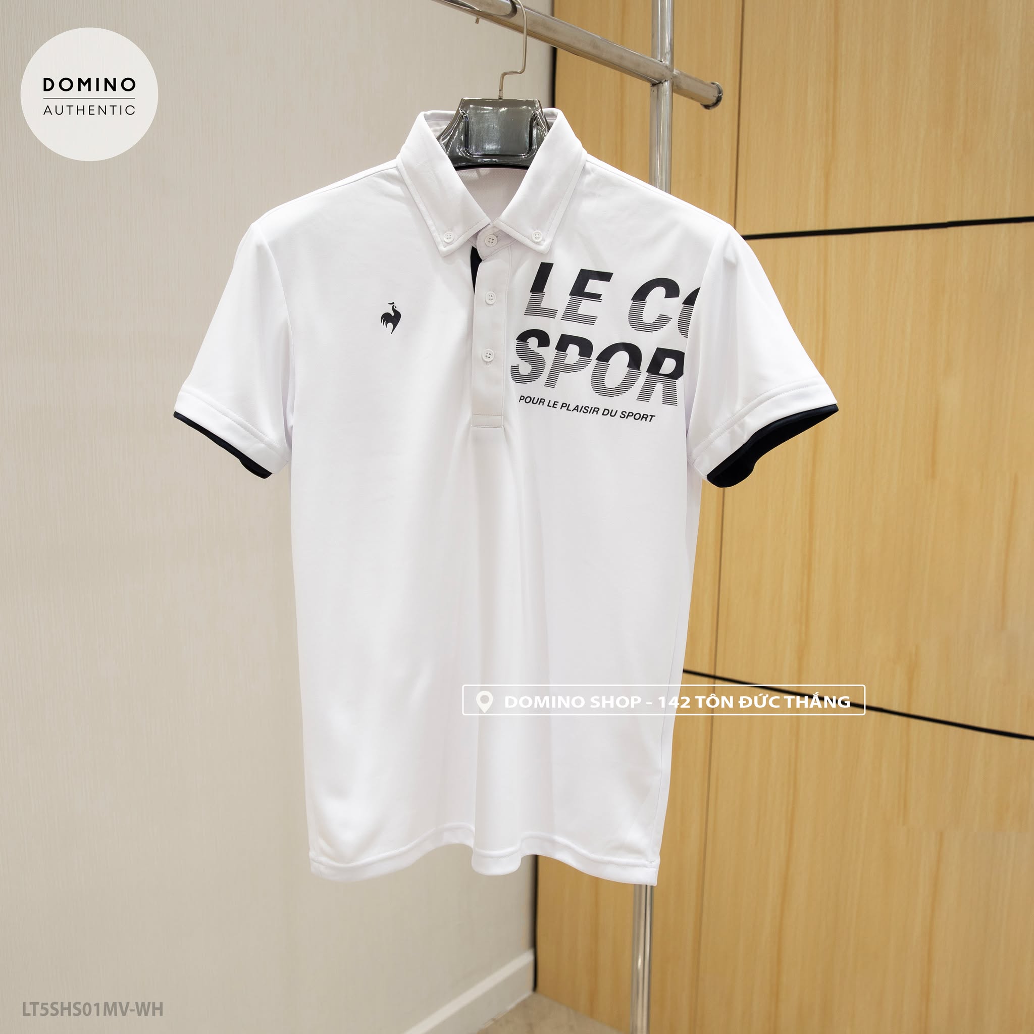 LECOQ - TRẮNG LOGO KẺ - LT5SHS01MV-WH