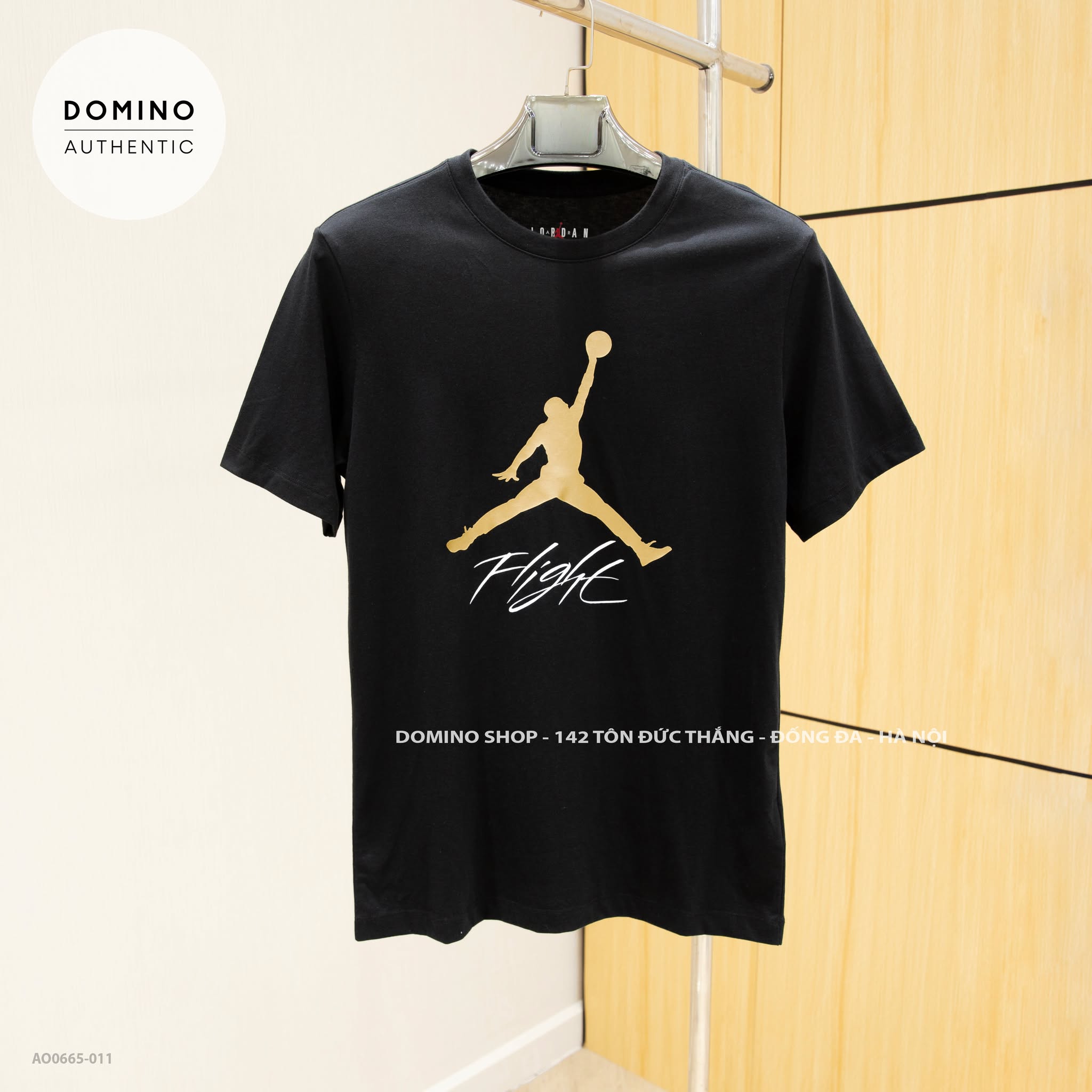 NIKE JORDAN JUMPMAN FLIGHT GRAPHIC T-SHIRT ASIA SIZING 'BLACK GOLD' - AO0665-011
