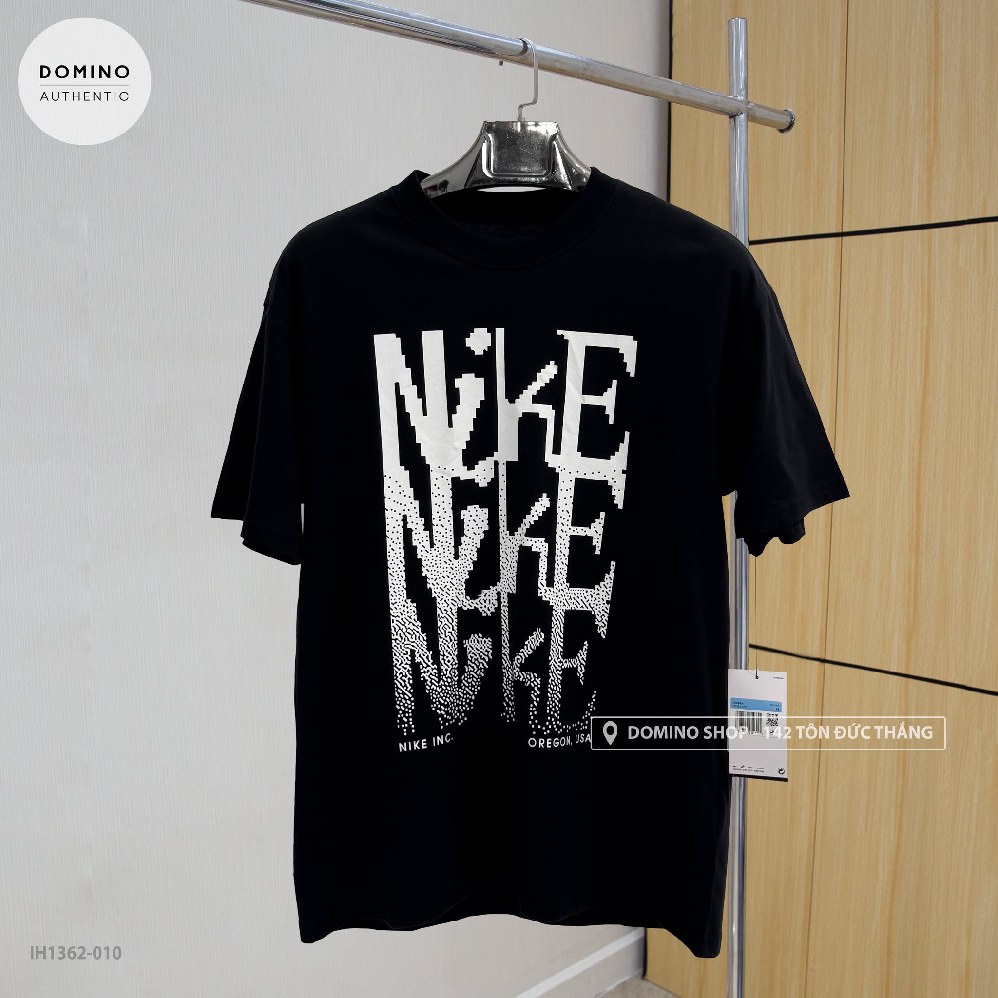 NIKE MEN'S T-SHIRT WITH WHITE LETTERING 'BLACK' - IH1362-010