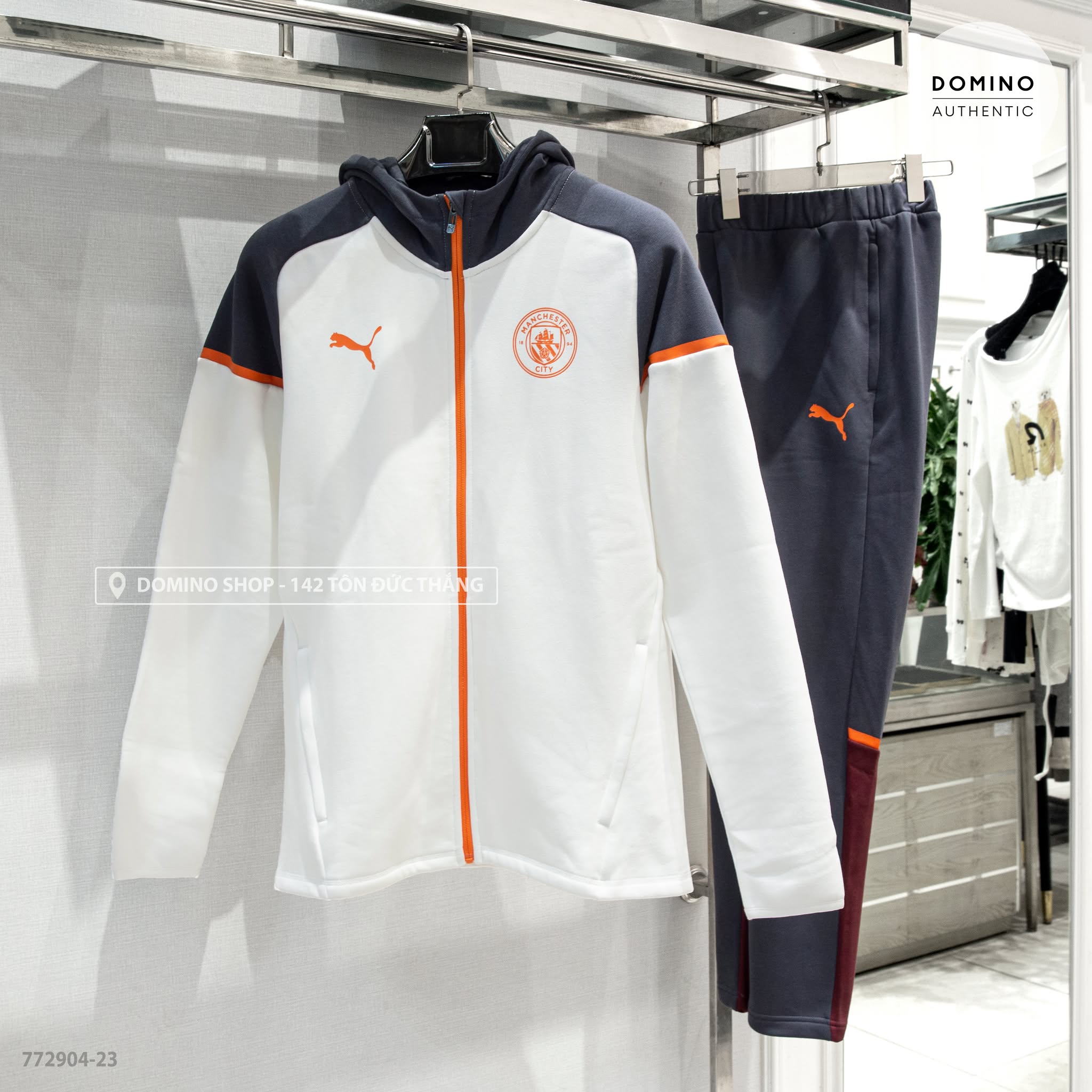 PUMA MCFC CSUL TRACKSUIT SN99 WHITE & GREY -TÚI KHOÁ- 772904-23 - 7722906-22