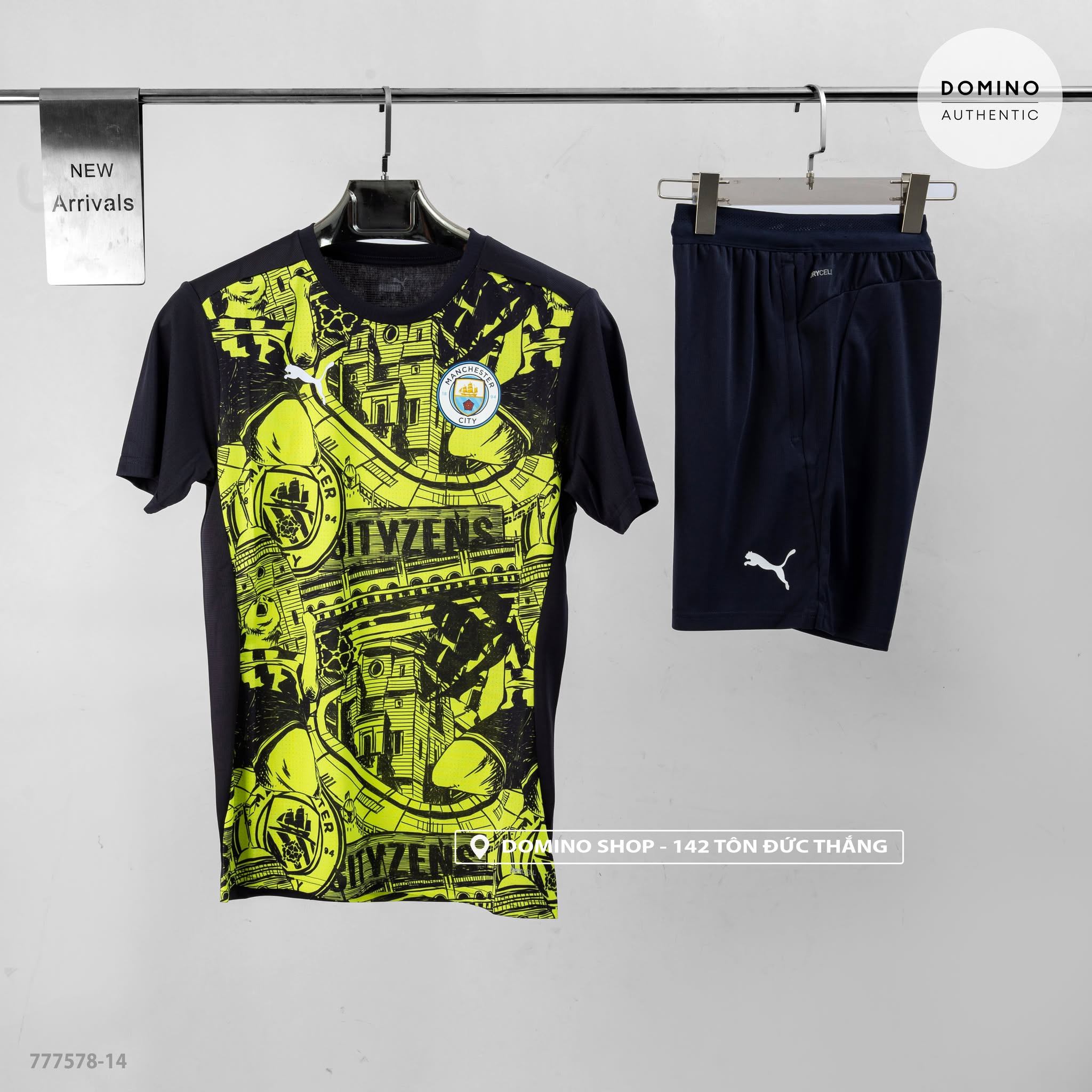 PUMA MCFC PREMATCH SS JERSEY YELLOW GLOW-MAGIC BLUE -TÚI KHOÁ- 782005-15 - 777578-14