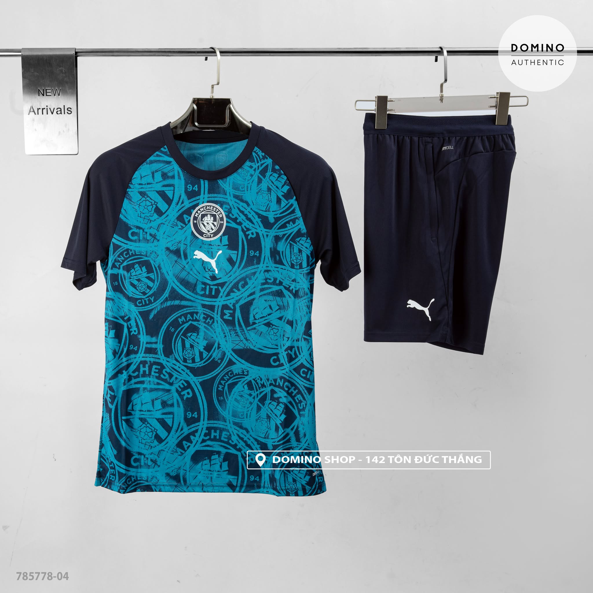 PUMA MCFC WARM UP JERSEY DEEP NAVY-TROPICAL BLUE -TÚI KHOÁ- 782005-15 - 785778-04