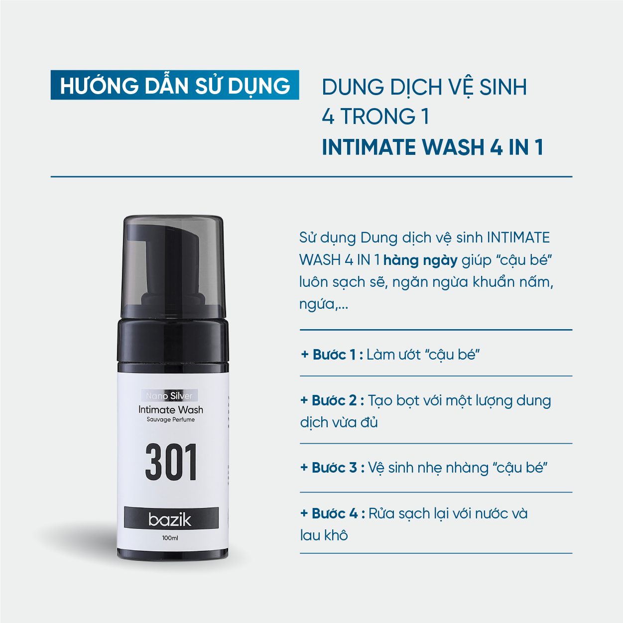 Bọt vệ sinh Imtimate Wash 4in1 hương nước hoa  301 - 100ml