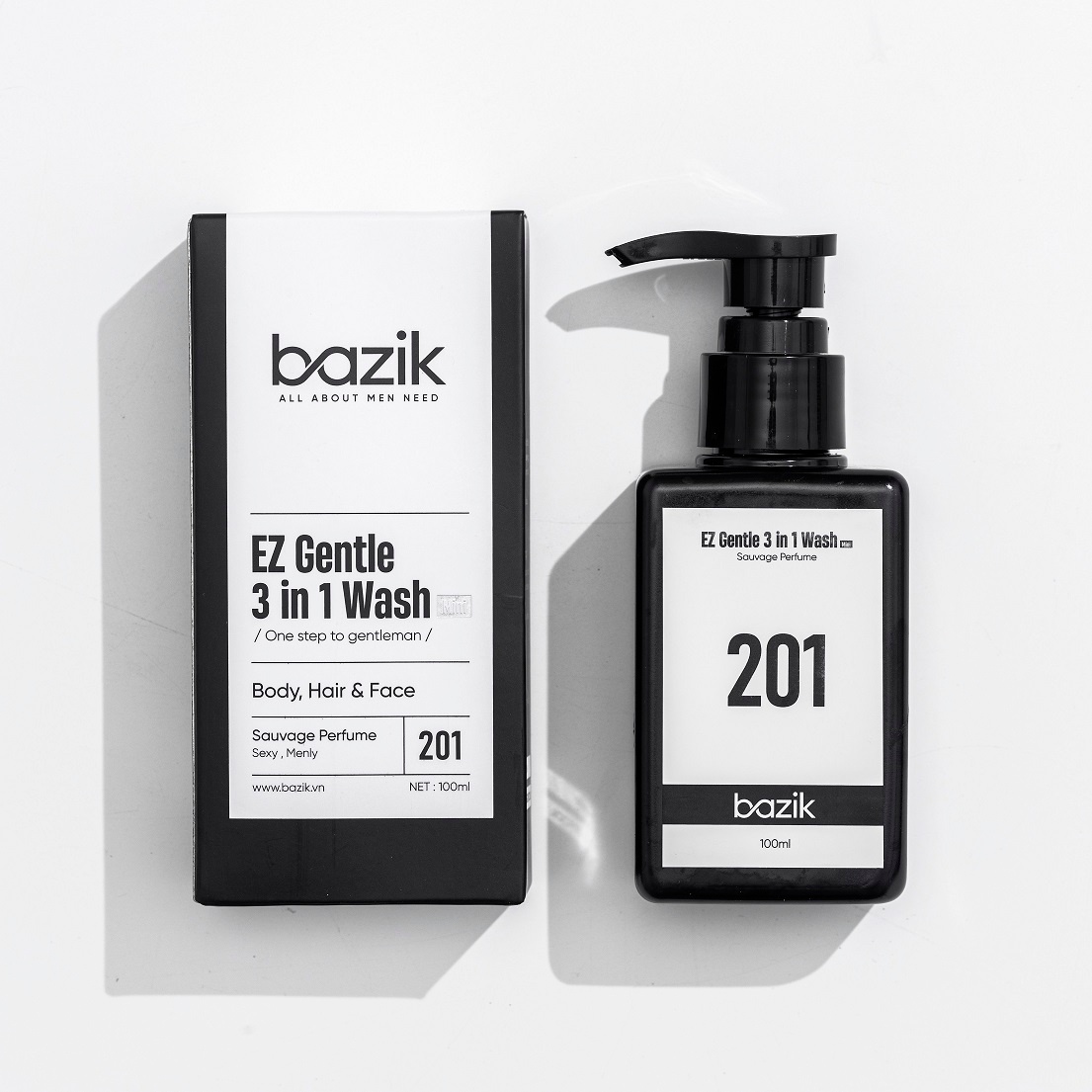 Sữa tắm gội Mini EZ Gentle 3in1 Wash hương nước hoa 201 - 100ml
