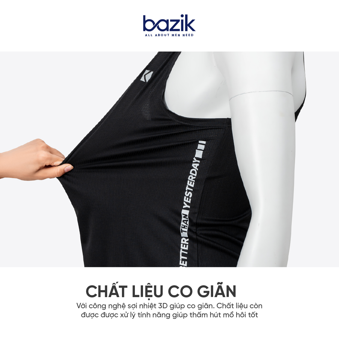 Áo Tank Top Chạy Bộ Bazik LightMax Pro Running