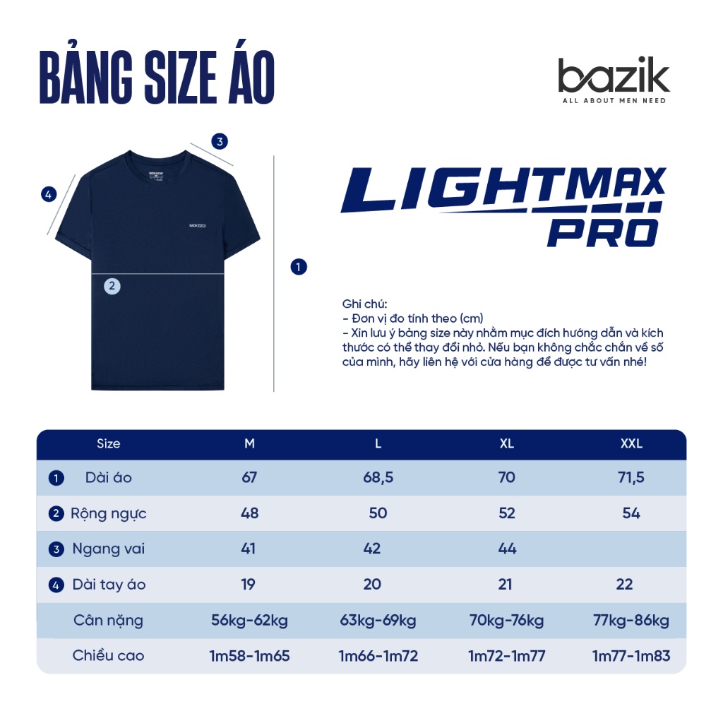 Áo thun chạy bộ Bazik Speed Up Lightmax Pro