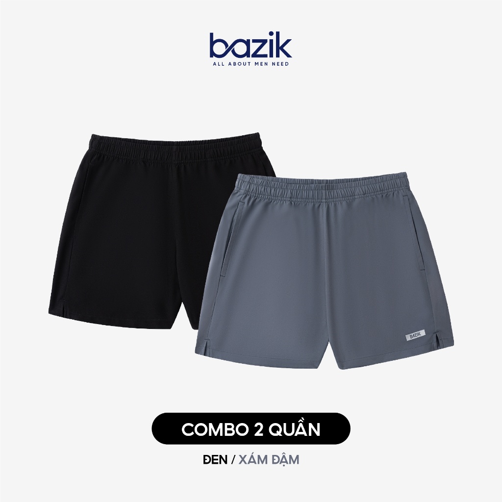 Combo 2 quần short đa năng đen - xám L