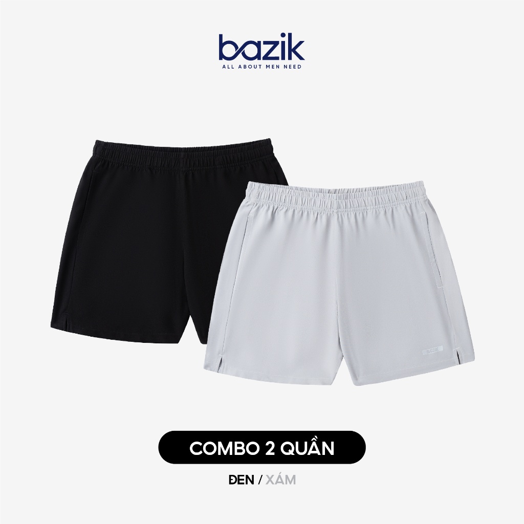 Combo 2 quần short đa năng đen - ghi XXL