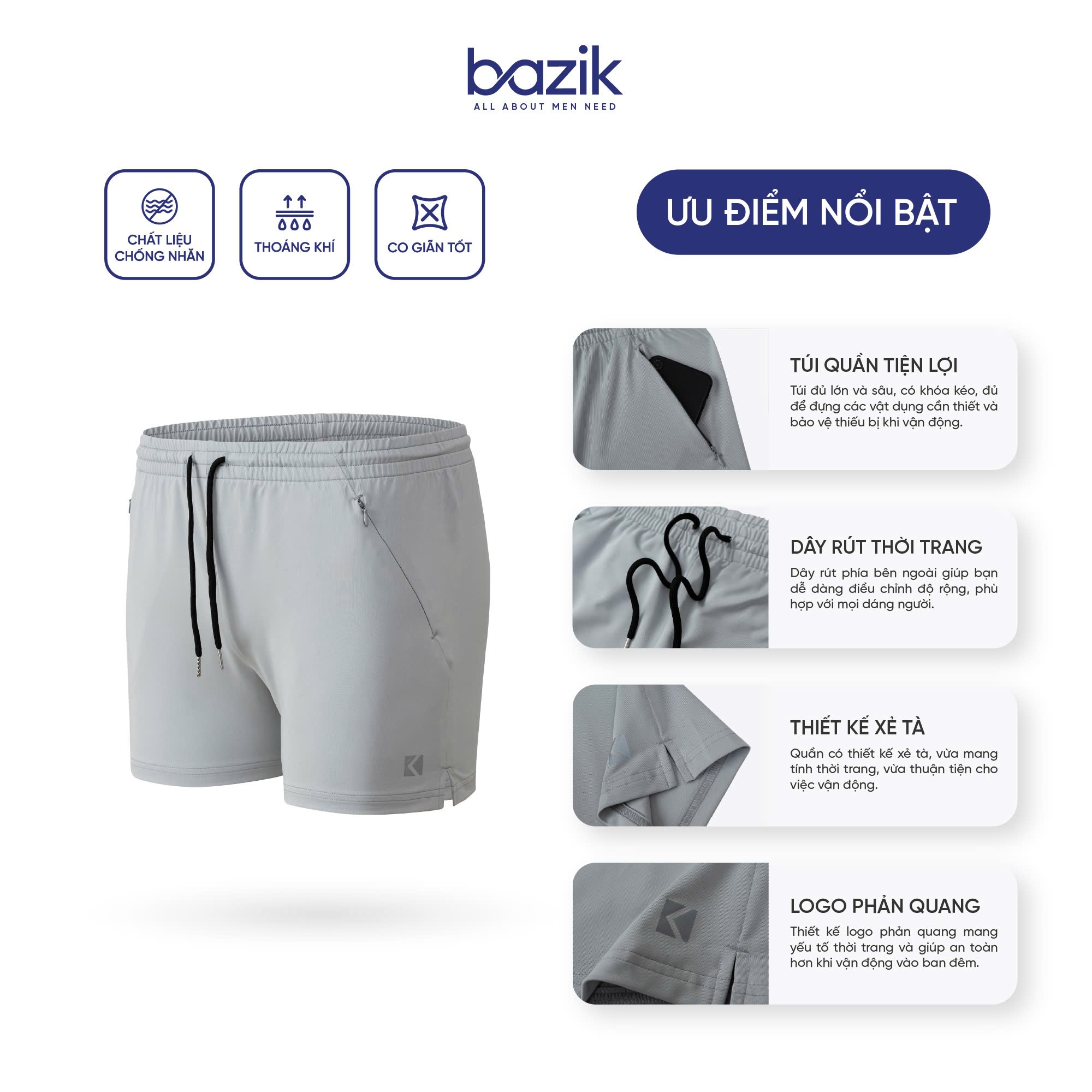 Quần Gym Squat Bazik 5inch