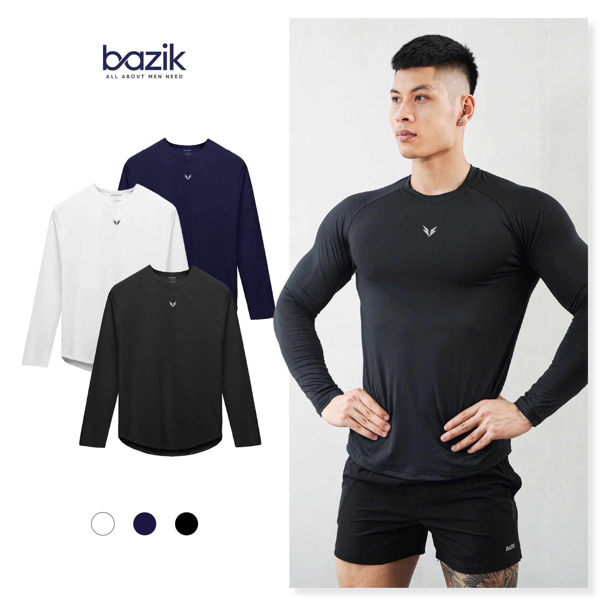 Áo Thun Dài Tay Bazik Wings W02 Essential Relax Fit