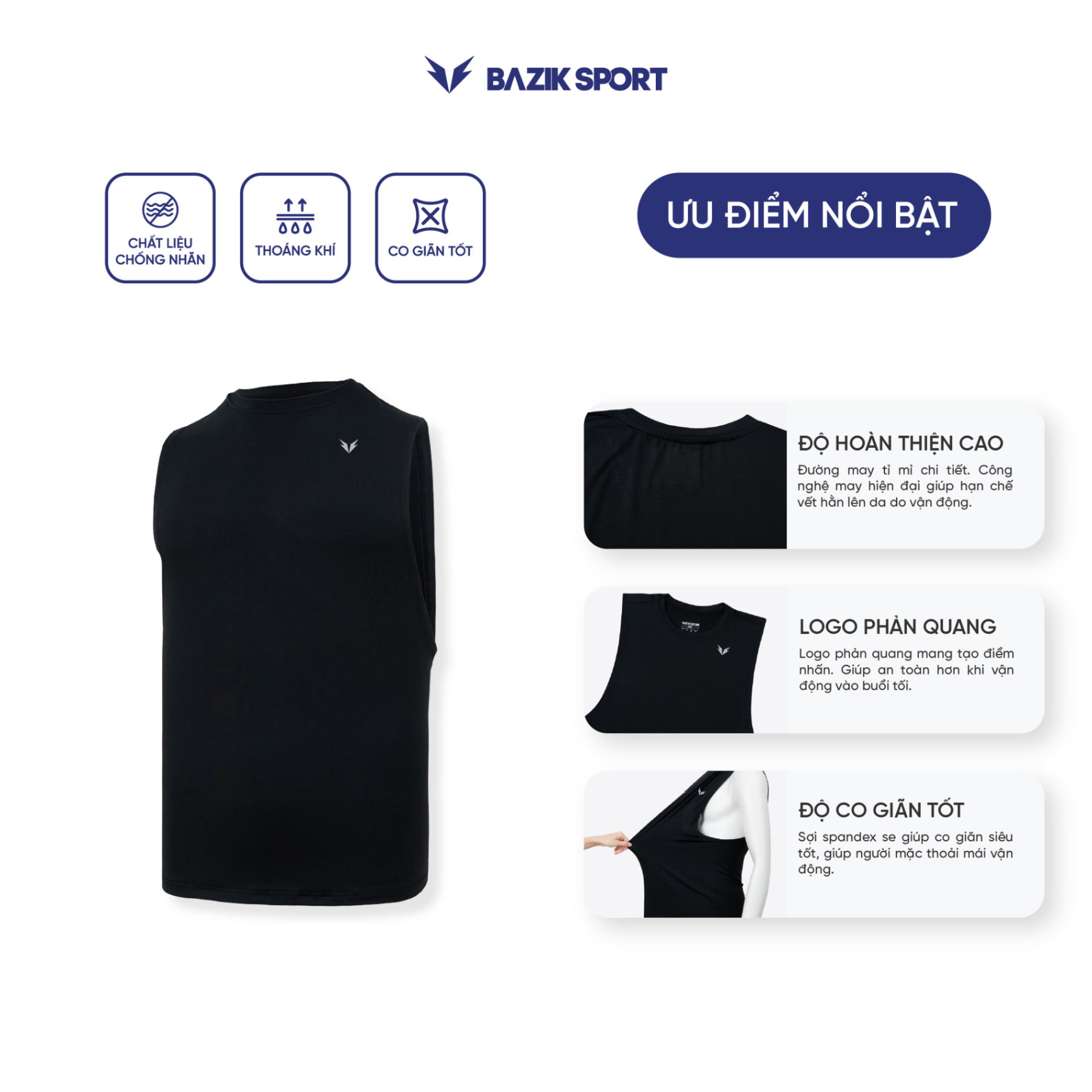 Tanktop Thể Thao Bazik Wings Muscle