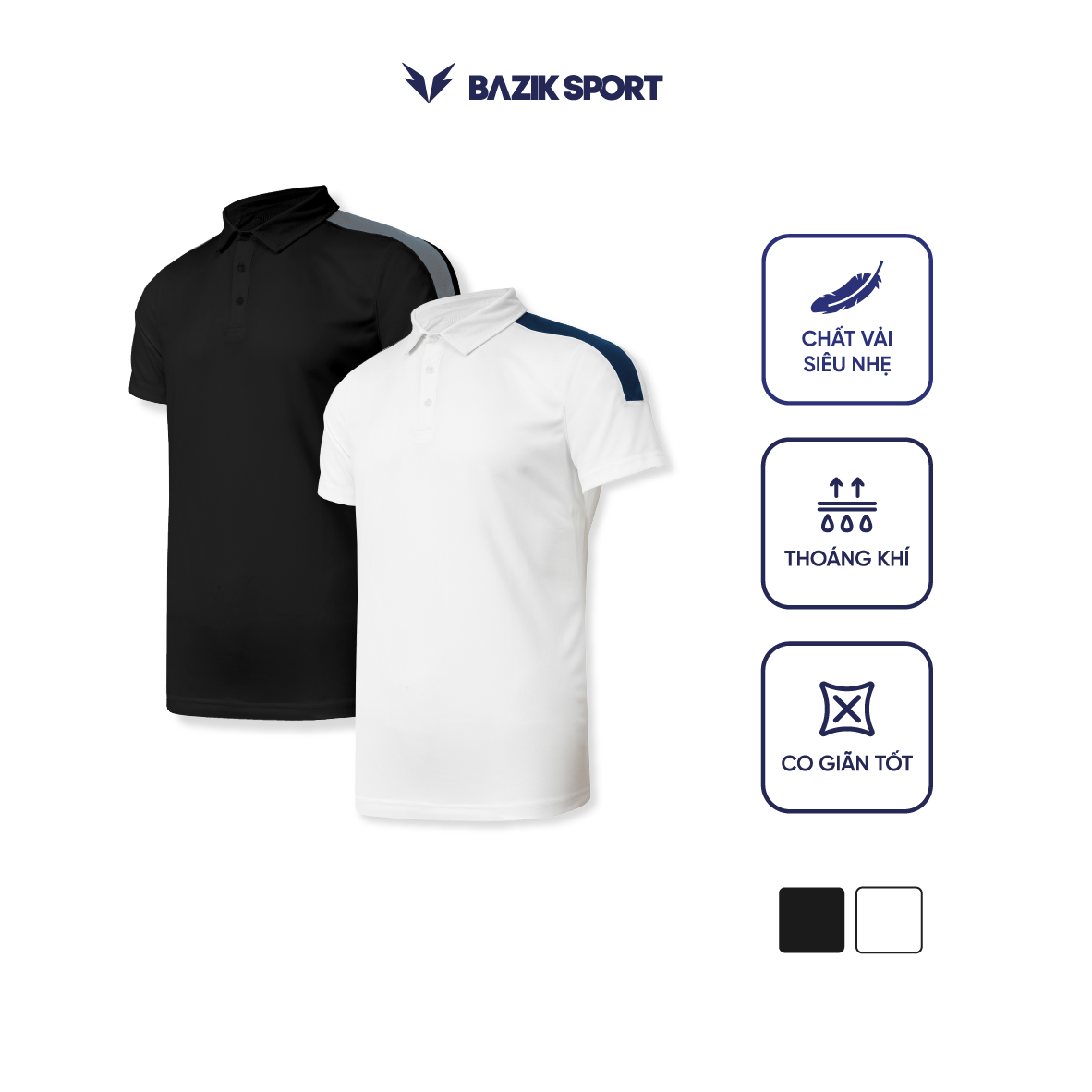 Áo Polo Nam BAZIK Phối Vai