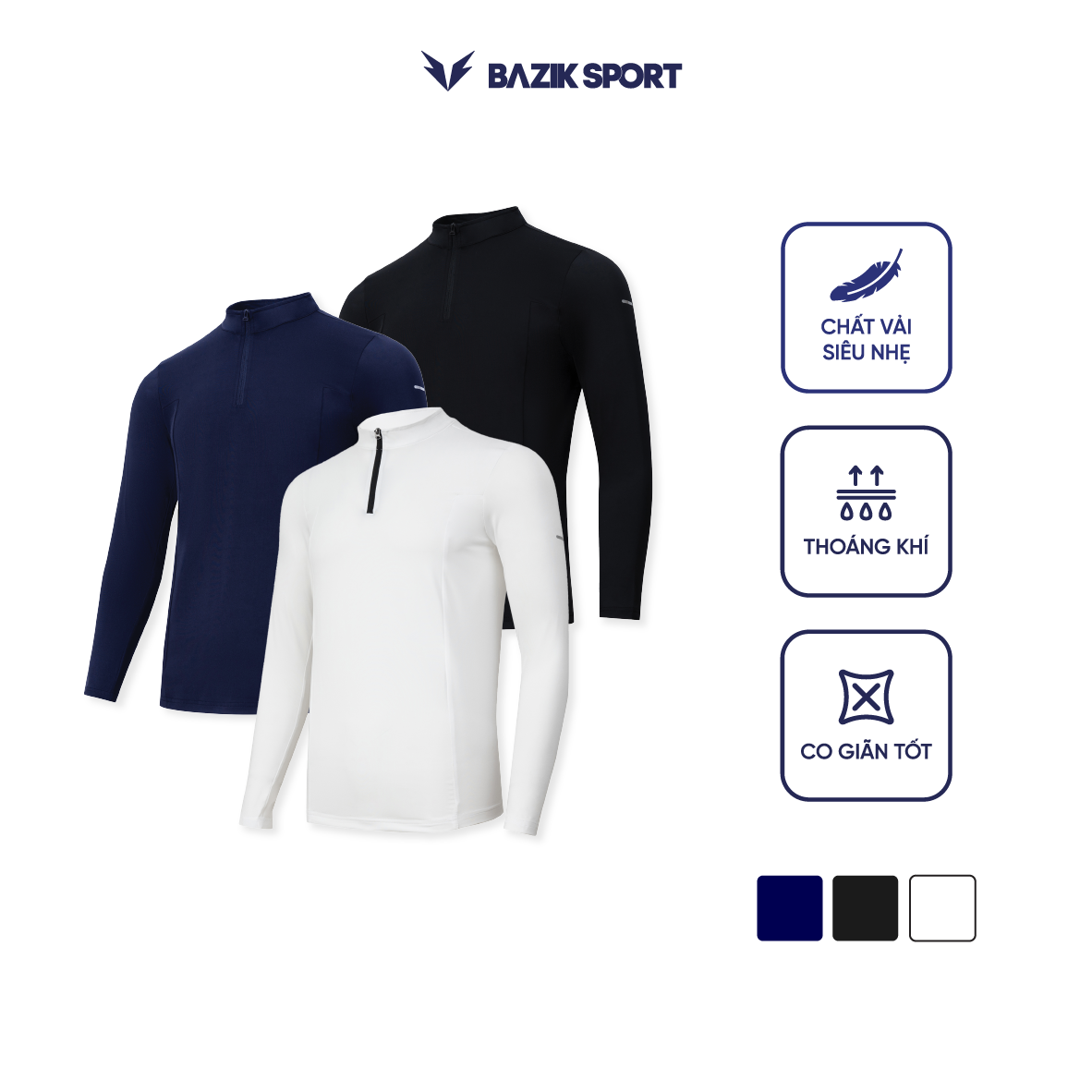 Áo Thun Dài Tay Training 1/4 Zip Relax Fit