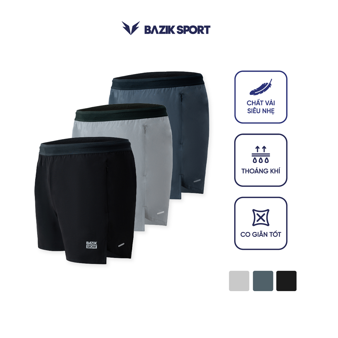 Quần Short 6 Inch Đa năng Cạp Chun