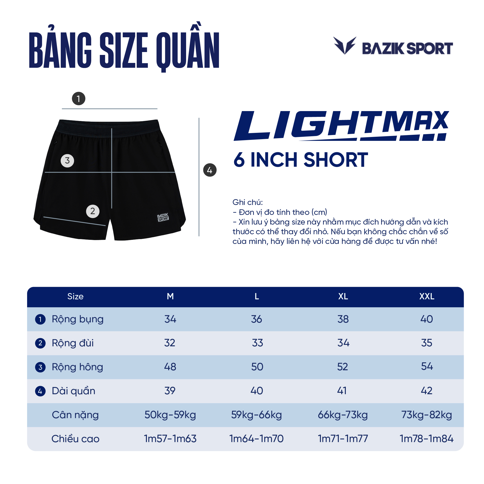 Quần Short 6 Inch Đa năng Cạp Chun