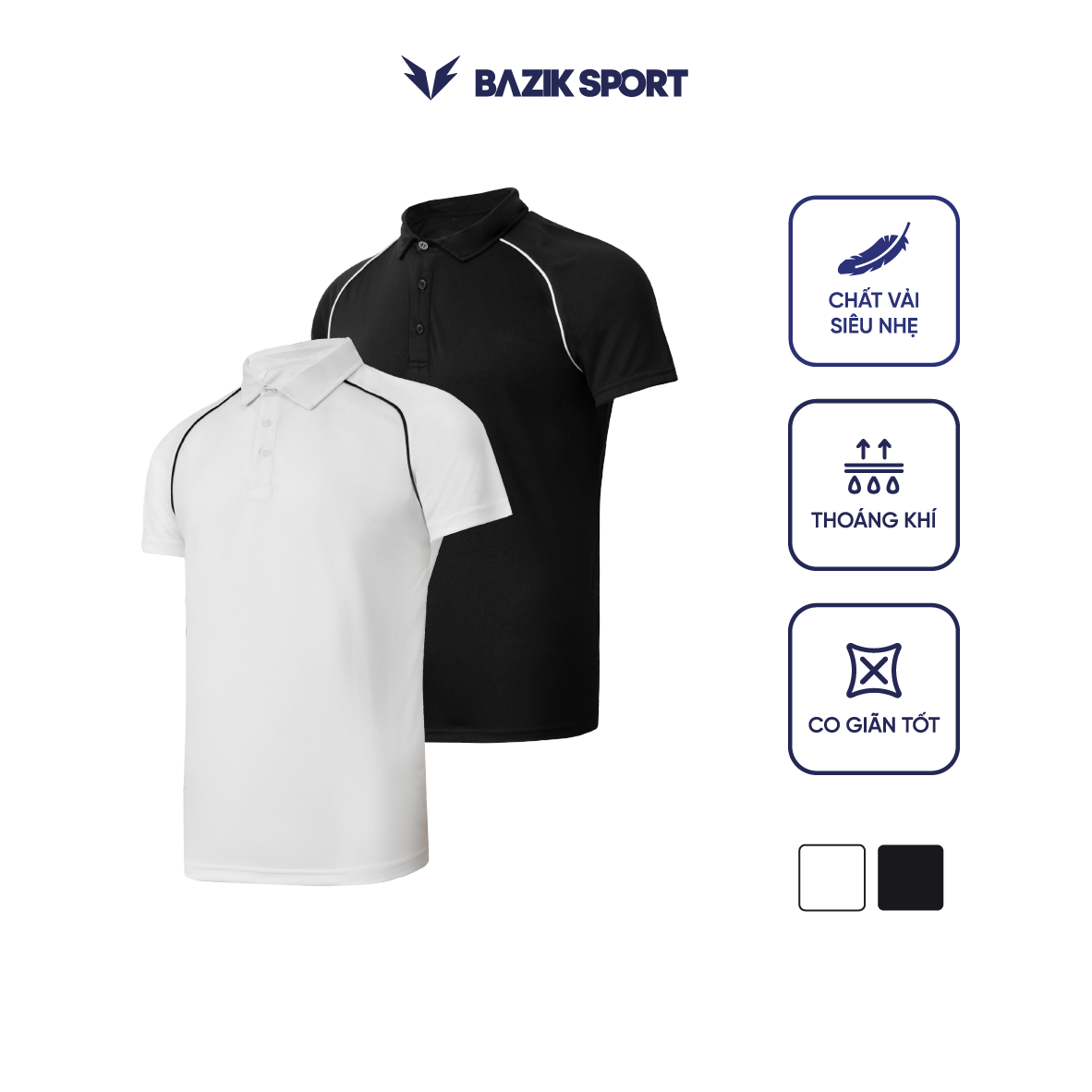 Áo Polo Nam BAZIK Phối Viền