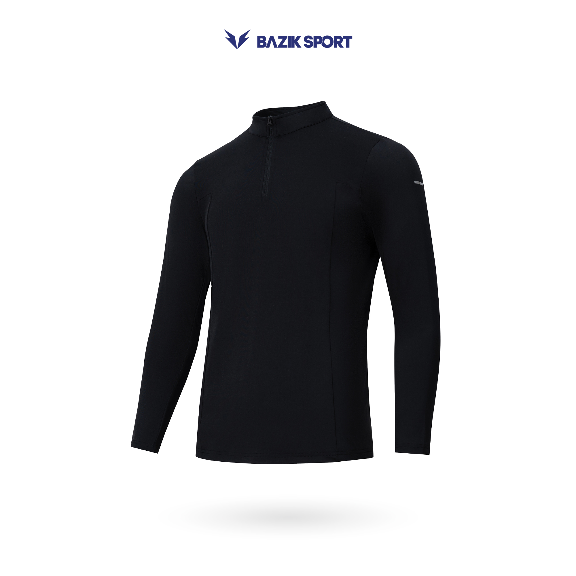 Áo Thun Dài Tay Training 1/4 Zip Relax Fit - Đen - M