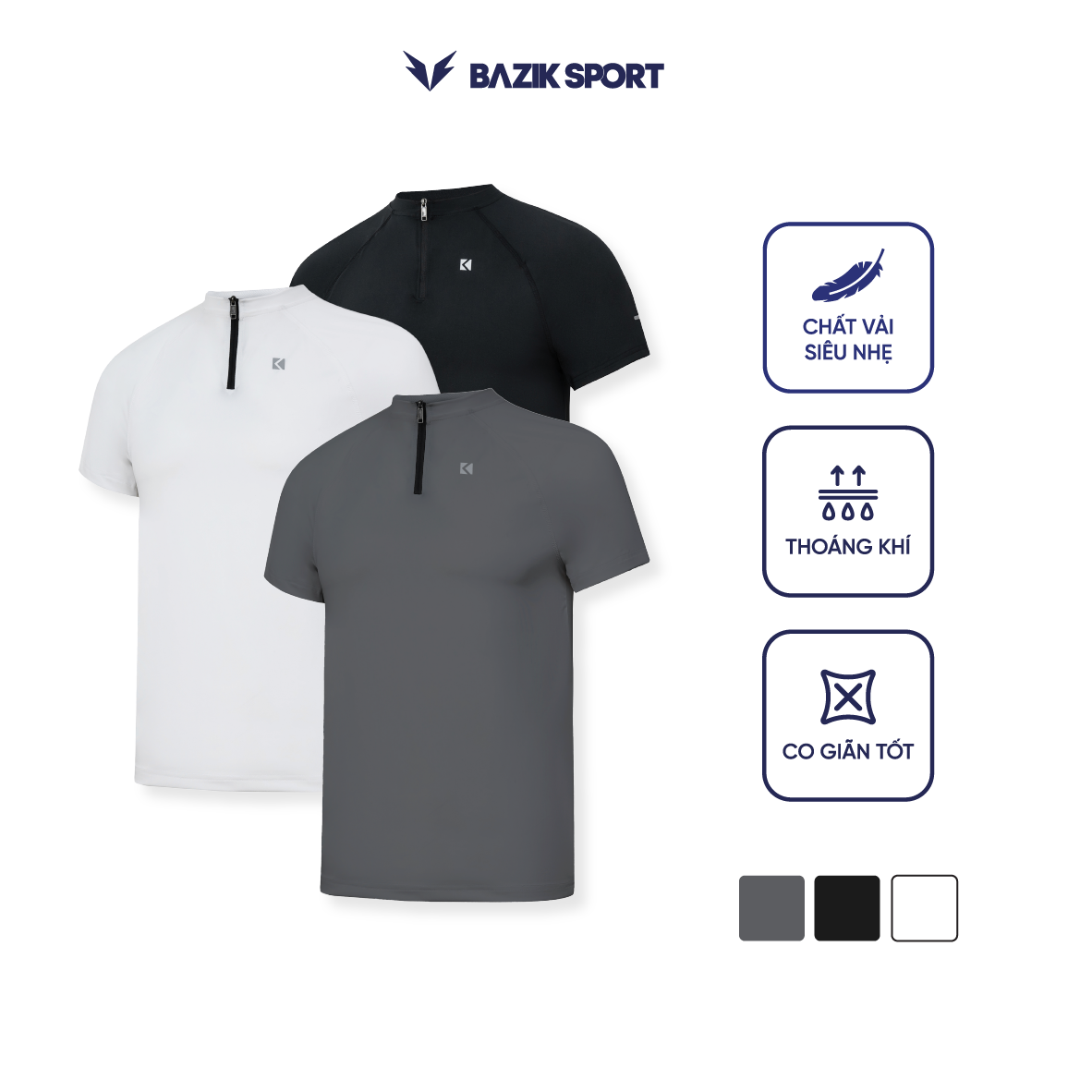 Áo Thun Training 1/4 Zip SlimFit