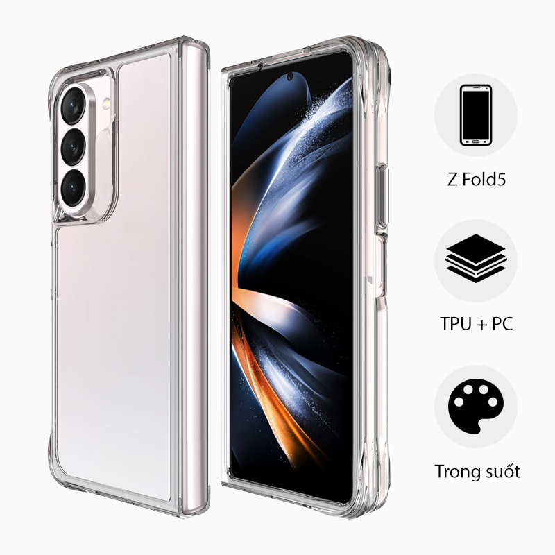 Ốp Pure Collection trong suốt viền dẻo cho Samsung Galaxy Z Fold5