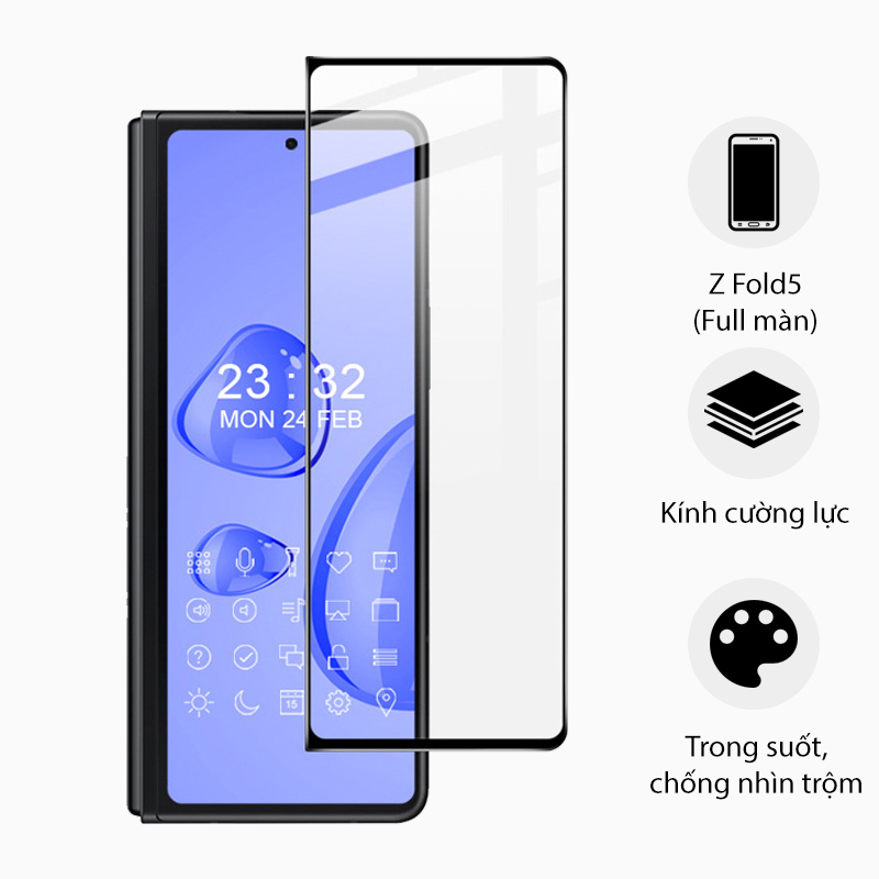 Cường lực màn hình ngoài full màn cho Samsung Galaxy Z Fold5