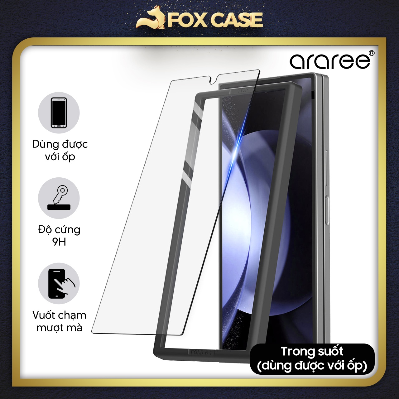 Cường lực Araree không full màn cho Samsung Galaxy Z Fold6