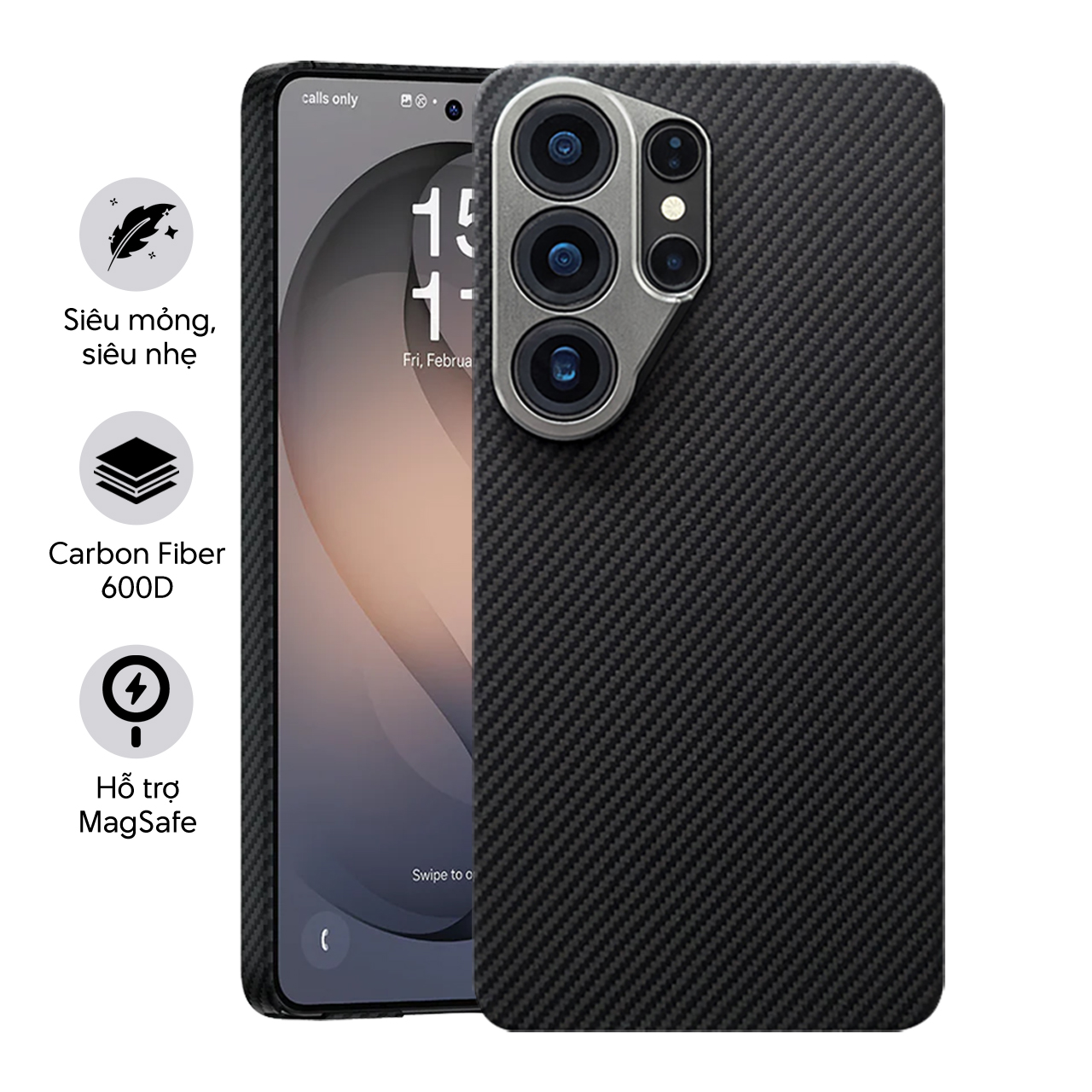 Ốp Aramid Carbon Fiber cho Samsung Galaxy S26 Ultra