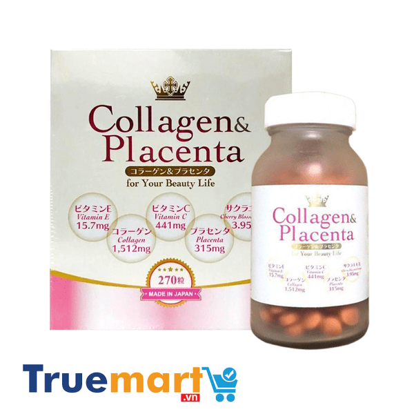 Viên uống trắng da Collagen & Placenta 5 in 1 Nhật Bản