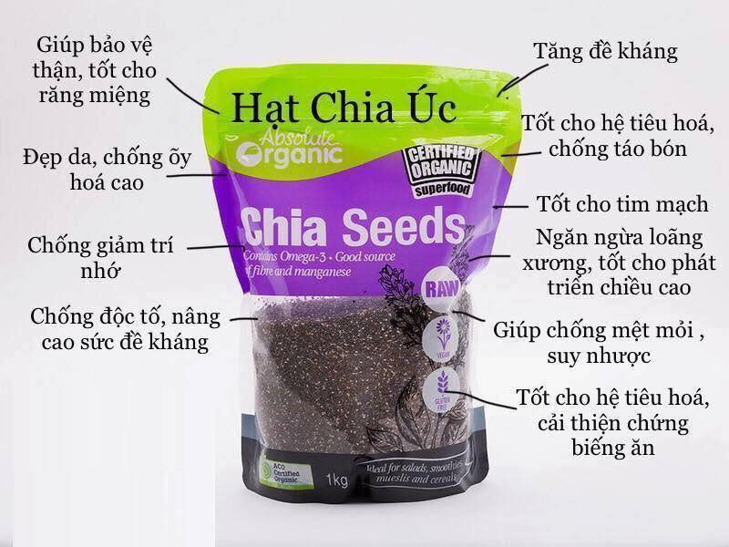 Hạt Chia Seed Organic Úc 1kg giàu Omega 3