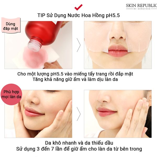 Nước Hoa Hồng Toner PH 5.5 Red Water Tonic So'Natural