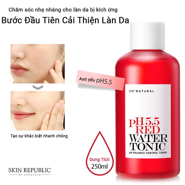 Nước Hoa Hồng Toner PH 5.5 Red Water Tonic So'Natural