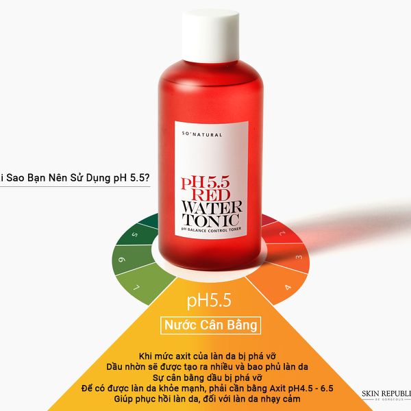 Nước Hoa Hồng Toner PH 5.5 Red Water Tonic So'Natural