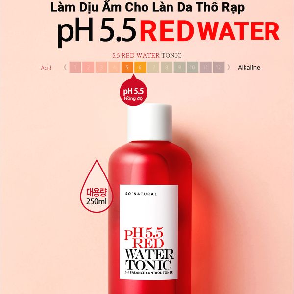 Nước Hoa Hồng Toner PH 5.5 Red Water Tonic So'Natural