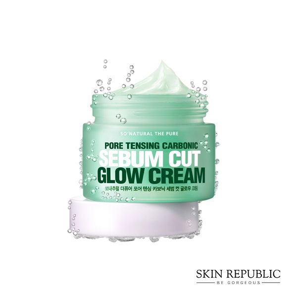 Kem Se Khít Lỗ Chân Lông Sebum Cut Glow Pore Tensing Carbonic So'Natural Hàn Quốc