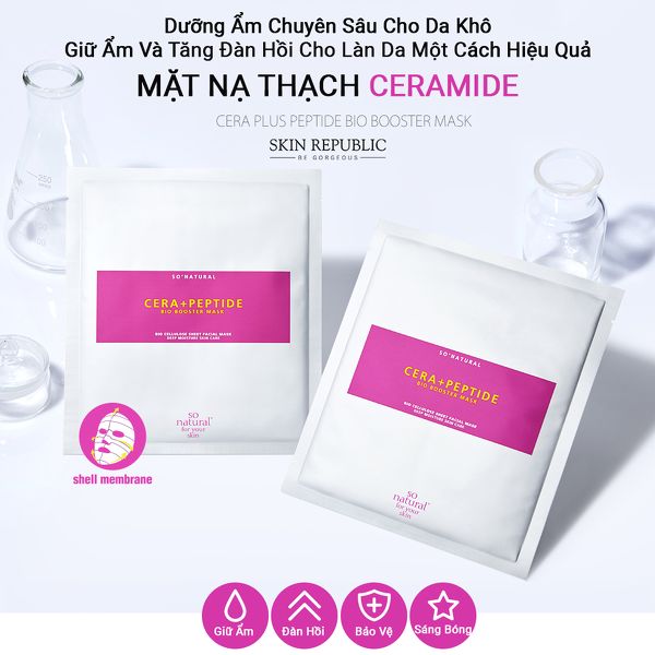 Mặt Nạ Dưỡng Ẩm Cera + Peptide Bio Booster Mask So'Natural Hàn Quốc