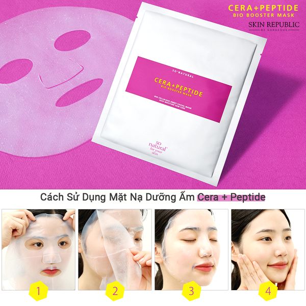 Mặt Nạ Dưỡng Ẩm Cera + Peptide Bio Booster Mask So'Natural Hàn Quốc