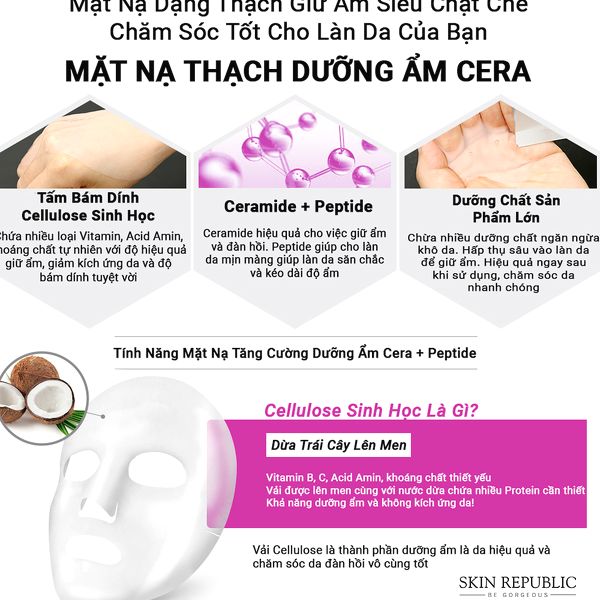 Mặt Nạ Dưỡng Ẩm Cera + Peptide Bio Booster Mask So'Natural Hàn Quốc