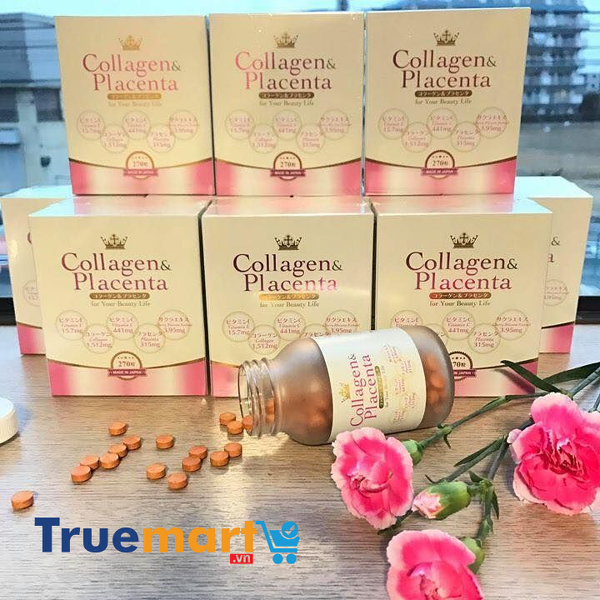 Viên uống trắng da Collagen & Placenta 5 in 1 Nhật Bản