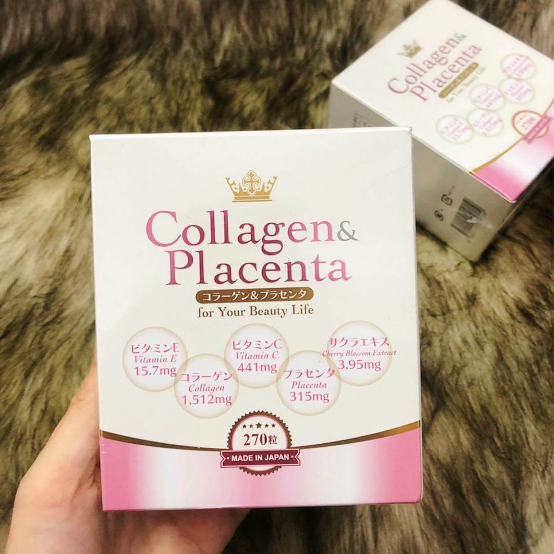 Viên uống trắng da Collagen & Placenta 5 in 1 Nhật Bản