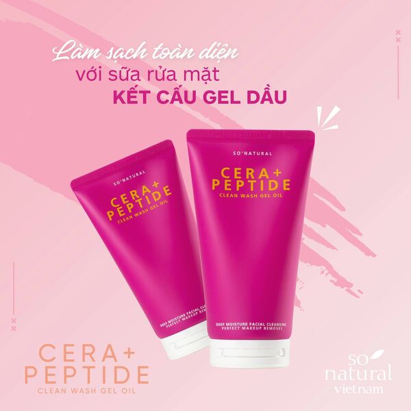 Gel Rửa Mặt Cera + Peptide So'Natural Hàn Quốc - Clean Wash Gel Oil