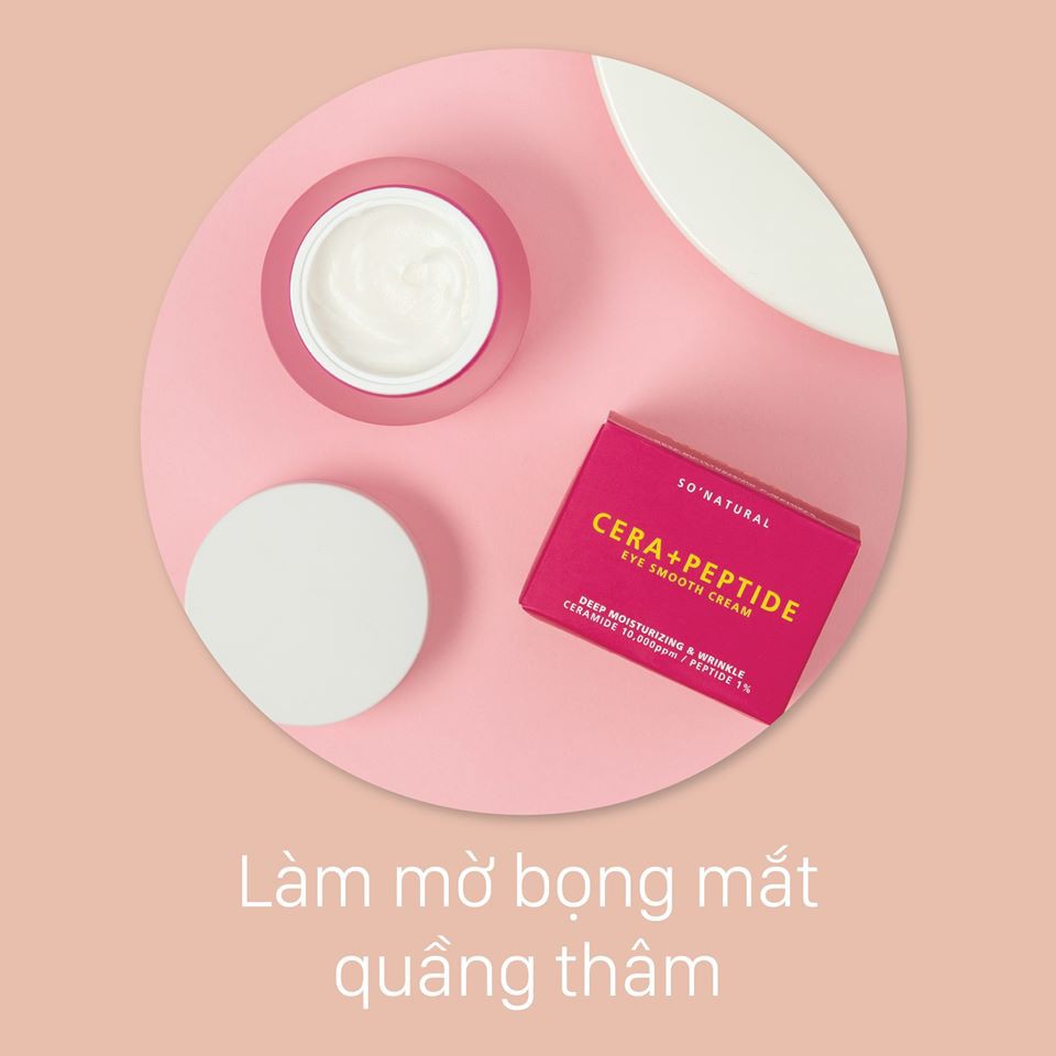 Kem Dưỡng Mắt Cera + Peptide Eye Smooth Cream So'Natural Hàn Quốc