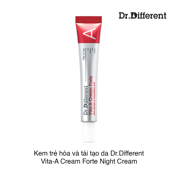 Kem dưỡng trẻ hóa, tái tạo da Dr.Different Vita-A Cream Forte Retinal Night Cream 0.1%