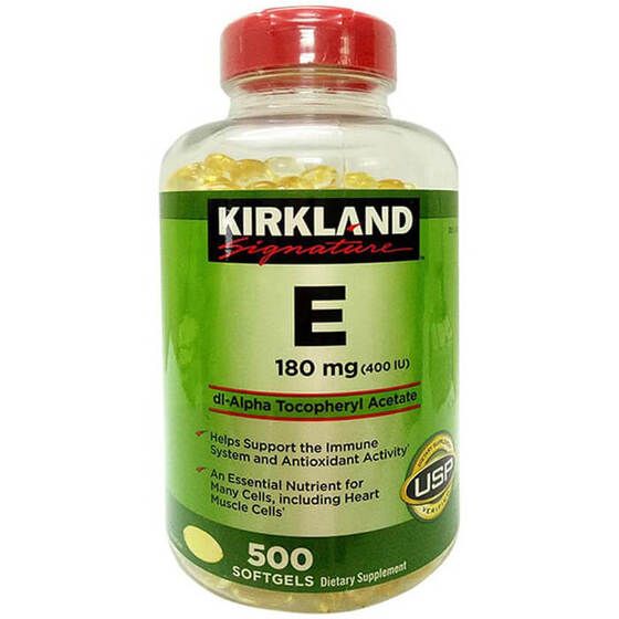 Vitamin E Thiên Nhiên 400 I.U Kirkland Signature 500 Viên Của Mỹ