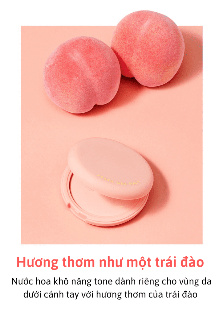 Phấn bột trị hôi nách So Natural Peach Deo Pact