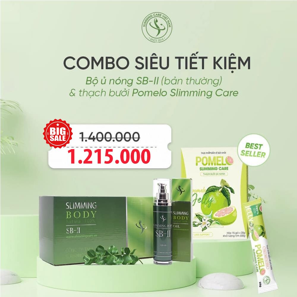 Combo Bỏ ủ nong SB-2 (bản thường) & Thạch bưởi Pomelo Slimming care