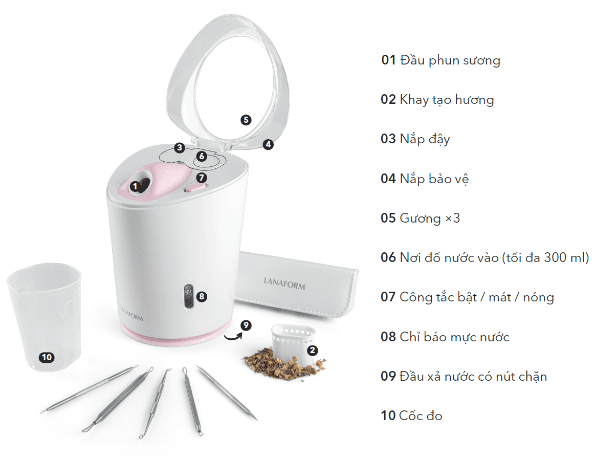 MÁY XÔNG MẶT NÓNG LẠNH LANAFORM LUXURY FACIAL STEAMER