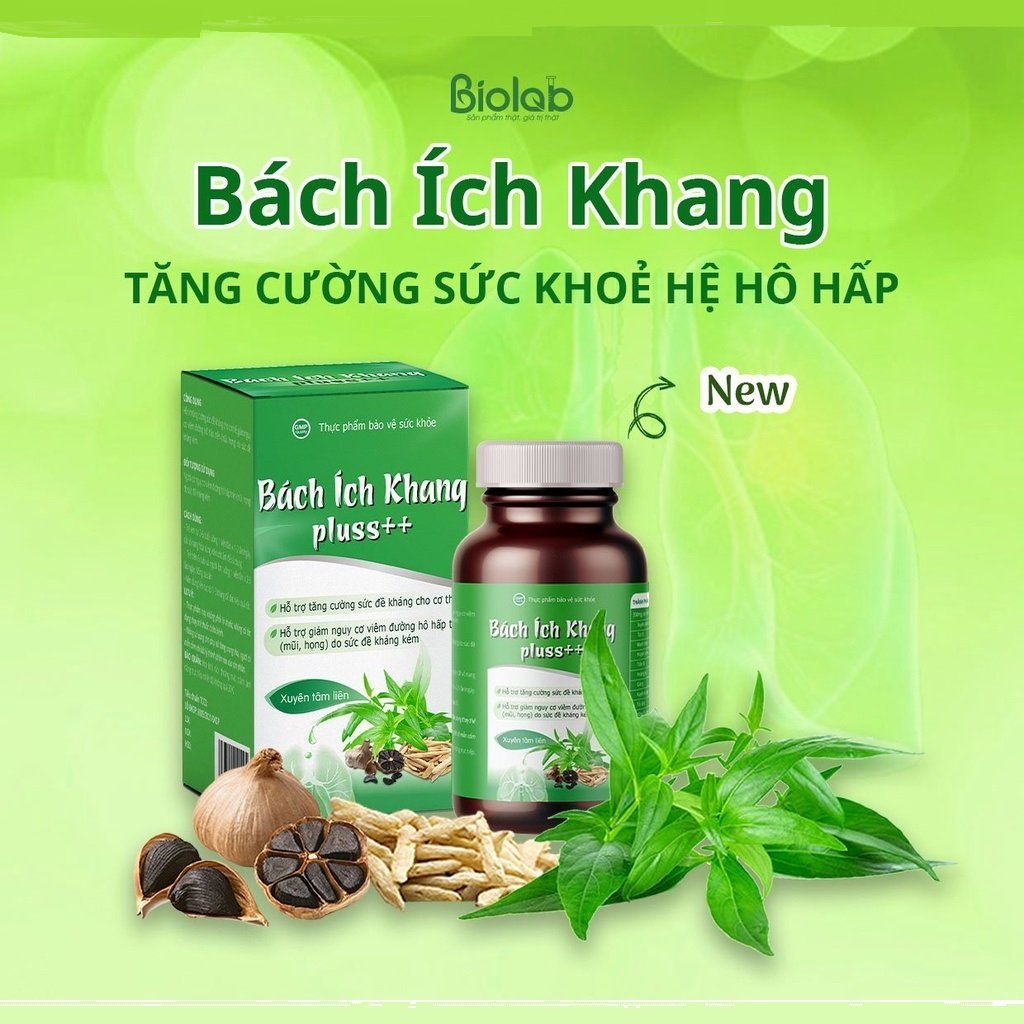 Thực phẩm bảo vệ sức khỏe BIO Bách Ích Khang Pluss++ - Giảm Nguy Cơ Viêm Đường Hô Hấp Trên, Tăng Sức Đề Kháng (45 viên)