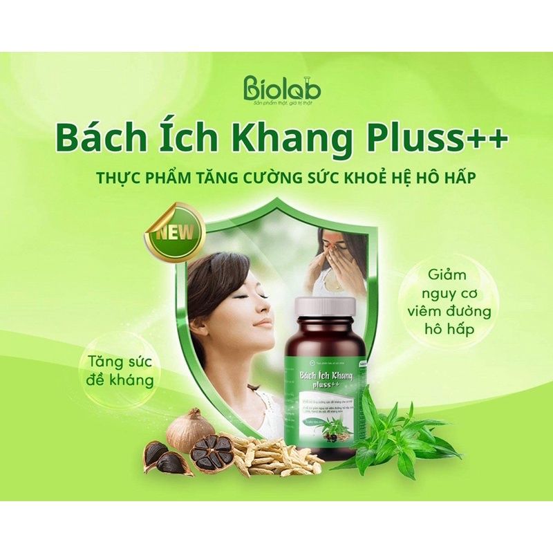 Thực phẩm bảo vệ sức khỏe BIO Bách Ích Khang Pluss++ - Giảm Nguy Cơ Viêm Đường Hô Hấp Trên, Tăng Sức Đề Kháng (45 viên)