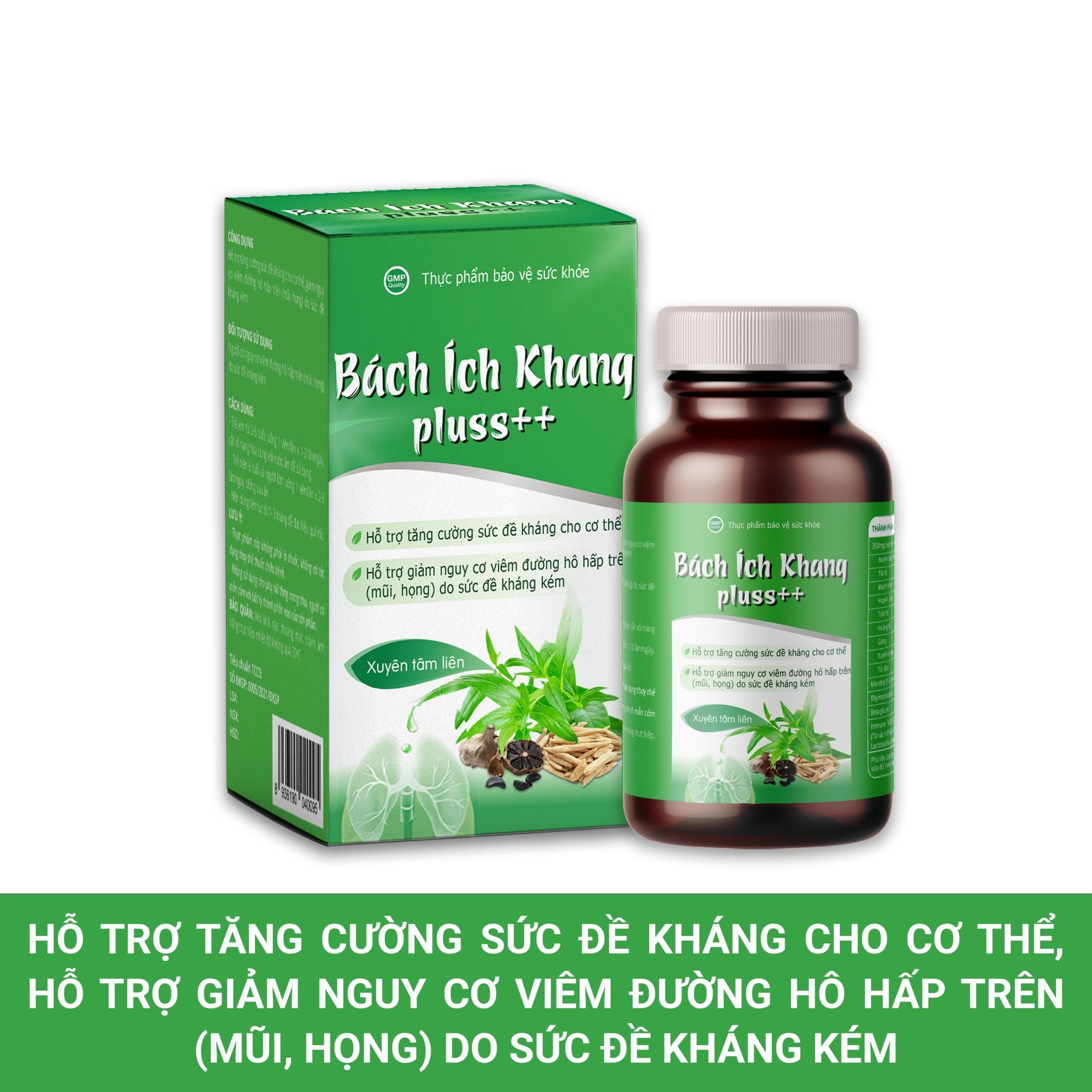 Thực phẩm bảo vệ sức khỏe BIO Bách Ích Khang Pluss++ - Giảm Nguy Cơ Viêm Đường Hô Hấp Trên, Tăng Sức Đề Kháng (45 viên)