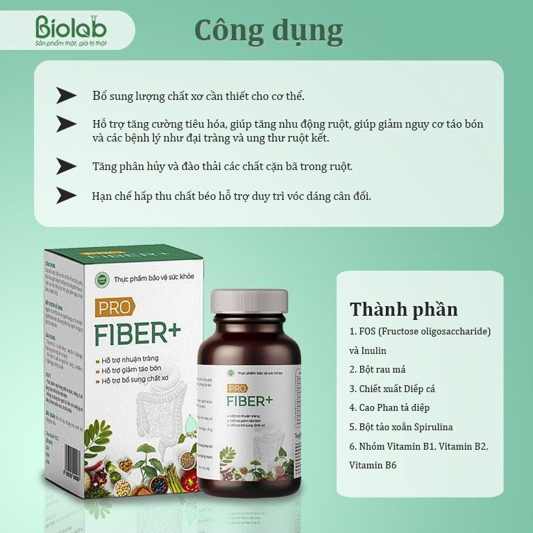 Thực phẩm bảo vệ sức khỏe BIO Profiber+ - Giúp bổ sung chất xơ, hỗ trợ tăng cường tiêu hoá( 30 viên)