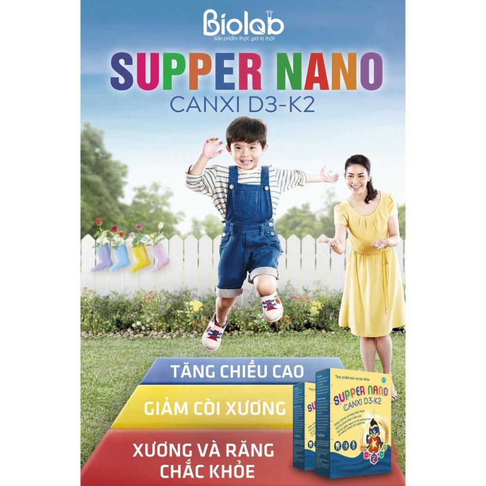 Thực phẩm bảo vệ sức khỏe BIO Super Nano Canxi D3-K2 - Hỗ trợ phát triển chiều cao( 25 ống)